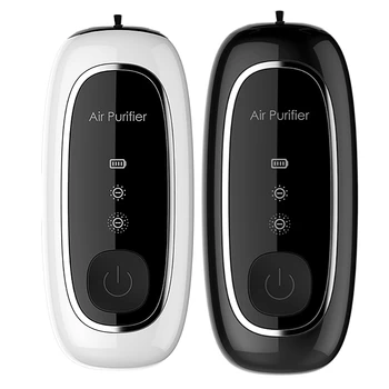 

2 Pcs Mini Air Purifier Fashionable Personal Wearable Lavalier Type Rechargeable Portable Negative Ion Purifier