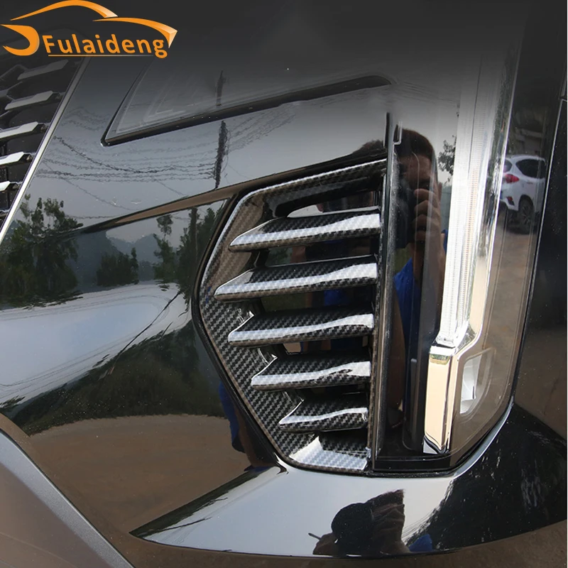2pcs For Cadillac XT4- Carbon fiber ABS Chrome Front Fog Light Lamp Cover Trim Decoration Car Styling Accessories