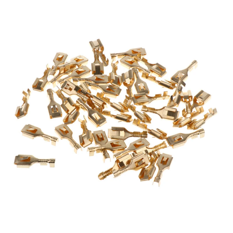 100 шт./компл. зажимные клеммы с разъемом Мама + папа быстроразъемные 6 3 мм