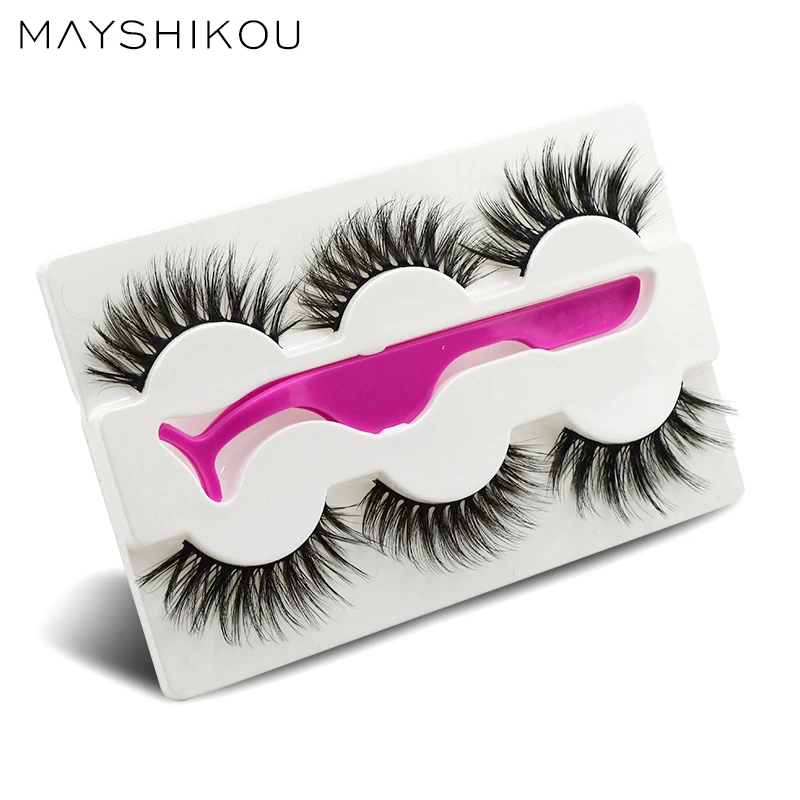 

5D 3Pairs False Eyelashes Thick Style lashes-Extension Synthic Hair Full Strip Lash Tweezers Makeup-Tools Faux Mink Fake Eyelash