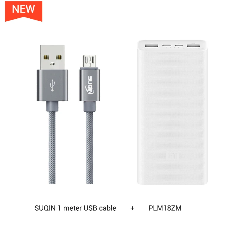 Xiaomi power Bank 3 PLM18ZM 20000 мАч 18 Вт Двусторонняя Быстрая зарядка тип-c микро Входное зарядное устройство для iPhone 11 Pro XR X для samsung - Цвет: w Android Cable