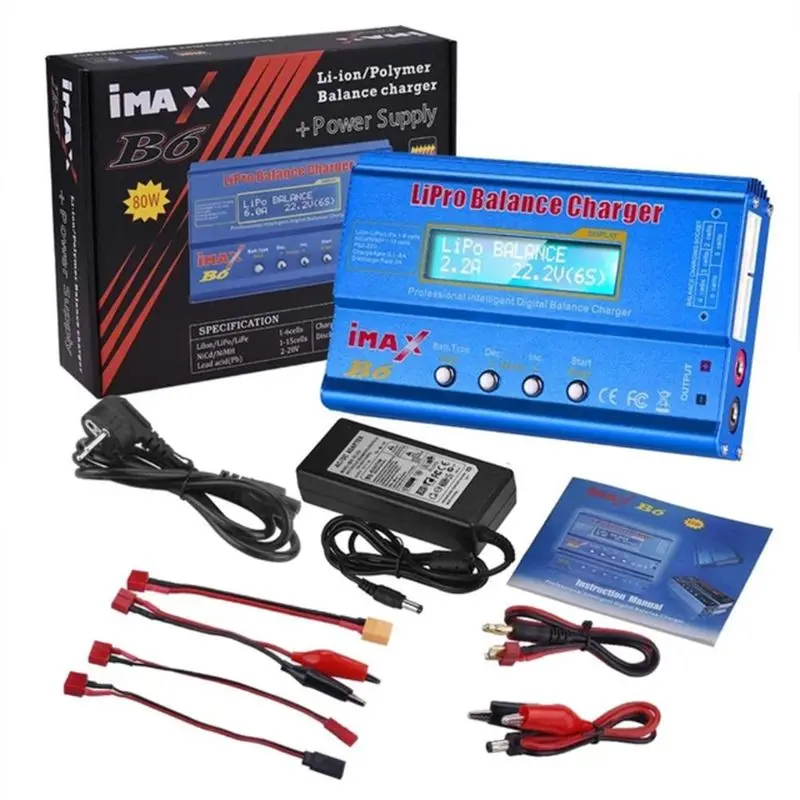 IMAX B6 80 Вт Зарядное устройство Lipo NiMh Li-Ion Ni-Cd цифровой RC IMAX B6 Lipro баланс зарядное устройство Dis зарядное устройство+ 15 В 6A адаптер - Цвет: Green
