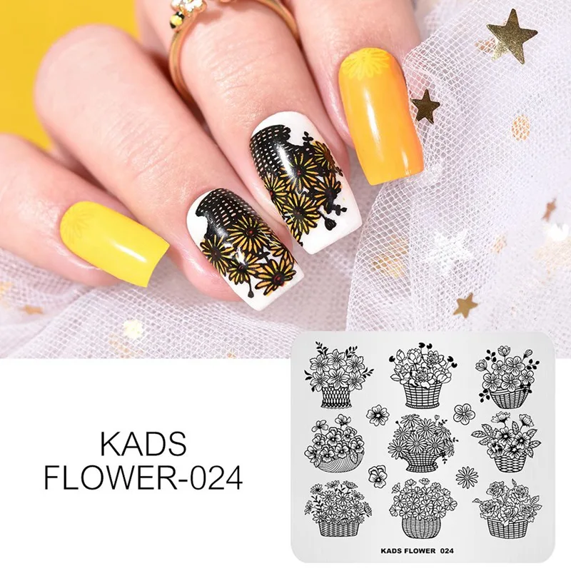 Flower 024 KADS, Новое поступление, 15 вариантов дизайна, цветочный дизайн ногтей, штамп, штамповка, изображение для украшения ногтей, штамп, сделай сам, изображение, штамп для дизайна ногтей - Цвет: Flower 024