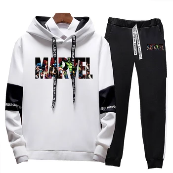 

M-4XL Large Size Tracksuit Set Men Autumn Spring Sportwear Men Hooded Coat Pants 2 Piece Sets Sweat Suit Sporting Fitness Sets
