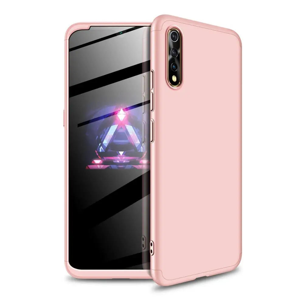 Rose gold ДЛЯ VIVO V17 Neo S1 IQOO Neo Y7S Z5 чехол для телефона 360 полный защитный чехол для телефона 3 в 1 матовый пластиковый жесткий чехол для задней панели funda - Цвет: Rose gold