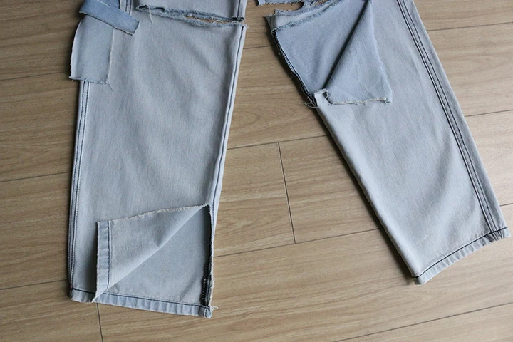 WHITNEY WANG Jeans Autumn Fashion Streetwear Ripped Frayed Holes Jeans Women High Street Denim Pants