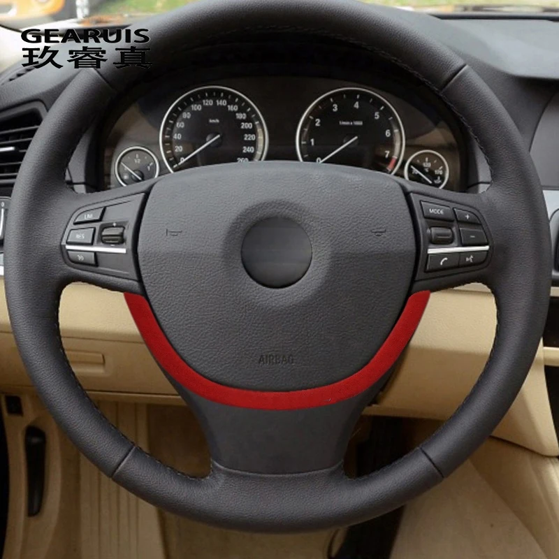 

Car Styling Suede Car Wrapping ABS For BMW 5 6 7 Series f10 f18 f11 f12 f13 f01 f02 Steering Wheel Steering Button Cover Sticker