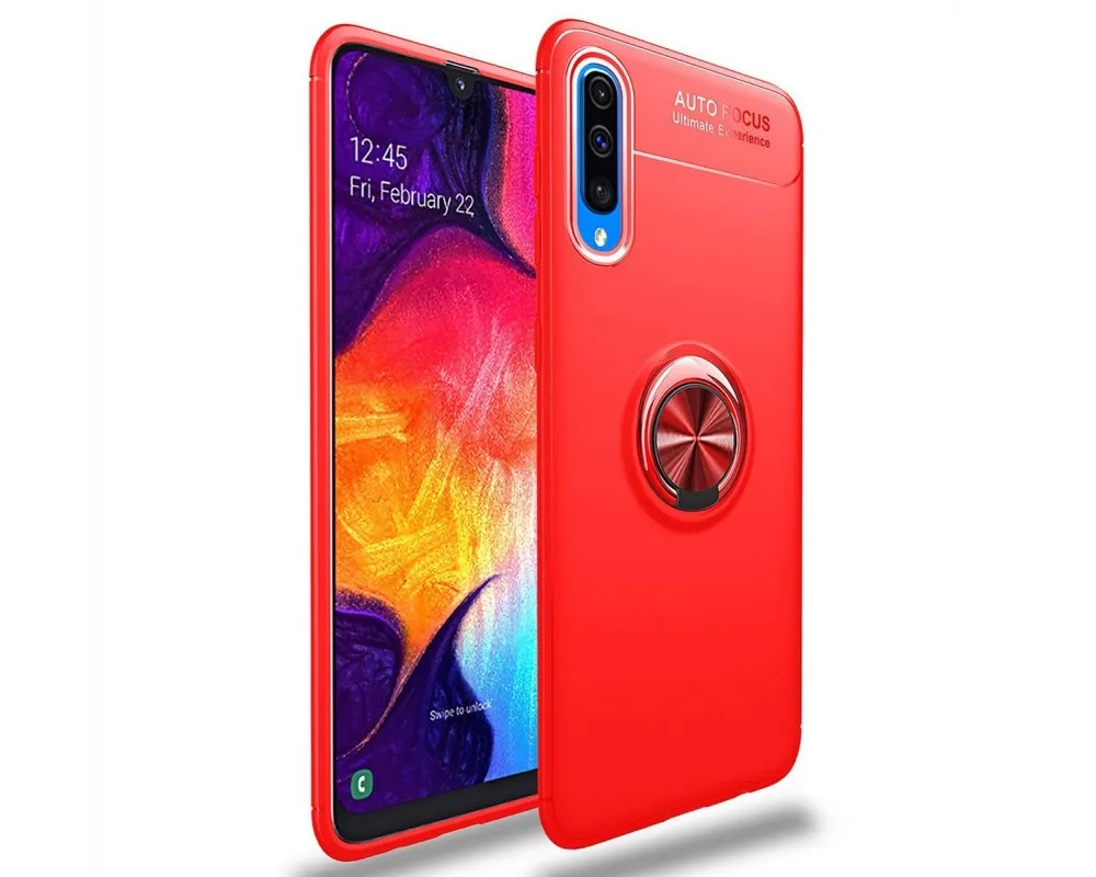 Магнитный чехол-подставка с вращающимся кольцом 360 для Samsung Galaxy A70 Red | Мобильные