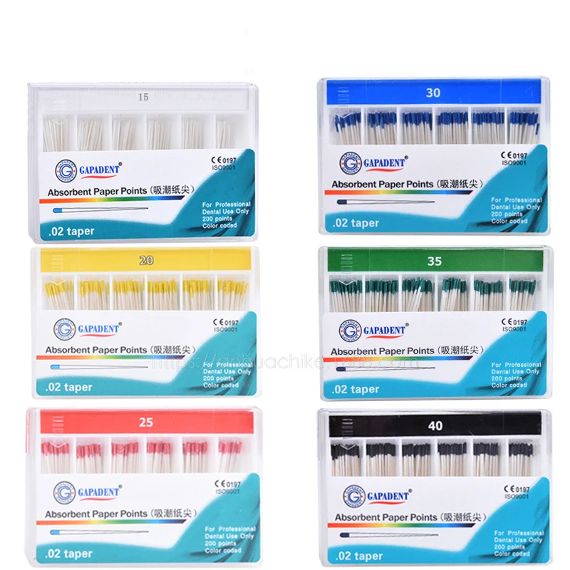 200 шт./упак. стоматологической продукции стоматологические впитывающие Бумага точек корень эндодонтическая поглощения натуральный хлопок волокно protaper корень материалов
