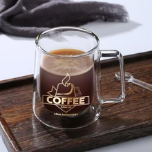 Высокая боросиликатная стеклянная двухслойная кружка Гладкий минималистичный устойчивый чай офисная прозрачная кружка кофейная стеклянная чашка посуда для напитков подарок