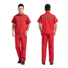 Размера плюс для мужчин и женщин, летний антистатический комбинезон с коротким рукавом, Рабочий костюм, Мужская мастерская, Пыленепроницаемая служба, рабочая Светоотражающая униформа