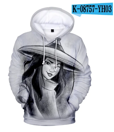 2020 куртка с рисунком из мультфильма Raya и последним драконом 3D печатных Толстовка