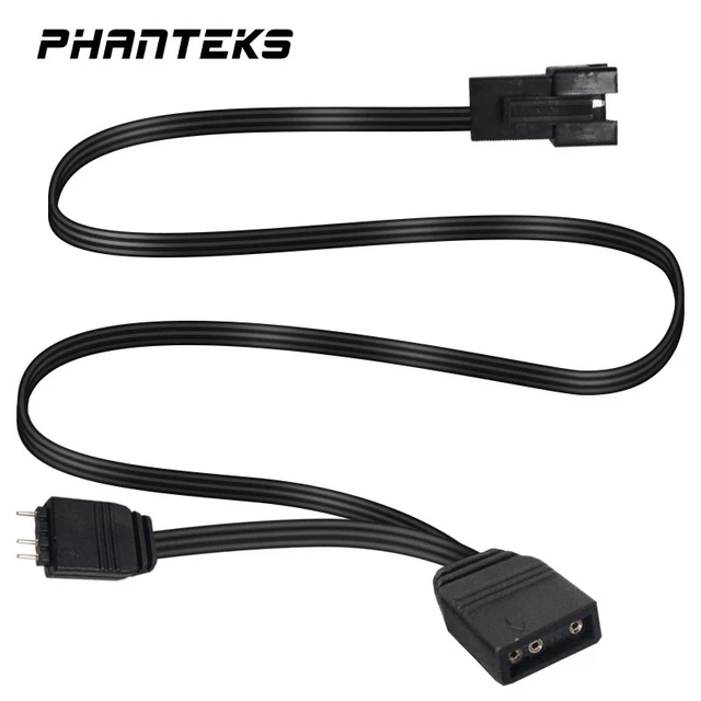 Phanteks Câble Adaptateur LED RVB à 3 Broches pour Cartes mères avec  en-tête A-RVB, Noir