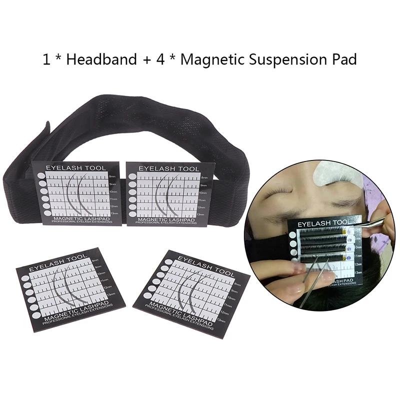 1 комплект(1xHeadband+ 4xMagnetic подвеска Pad) Магнитная повязка Headsacrf наращивания ресниц поддон коврик для ресниц для наращивания ресниц инструмент