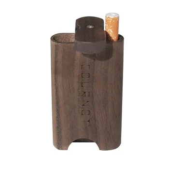 

COURNOT Natural Wood Dugout With Ceramic One Hitter Bat Pipe 46*78MM Mini Wooden Dugout Box Smoke Pipe Accessories
