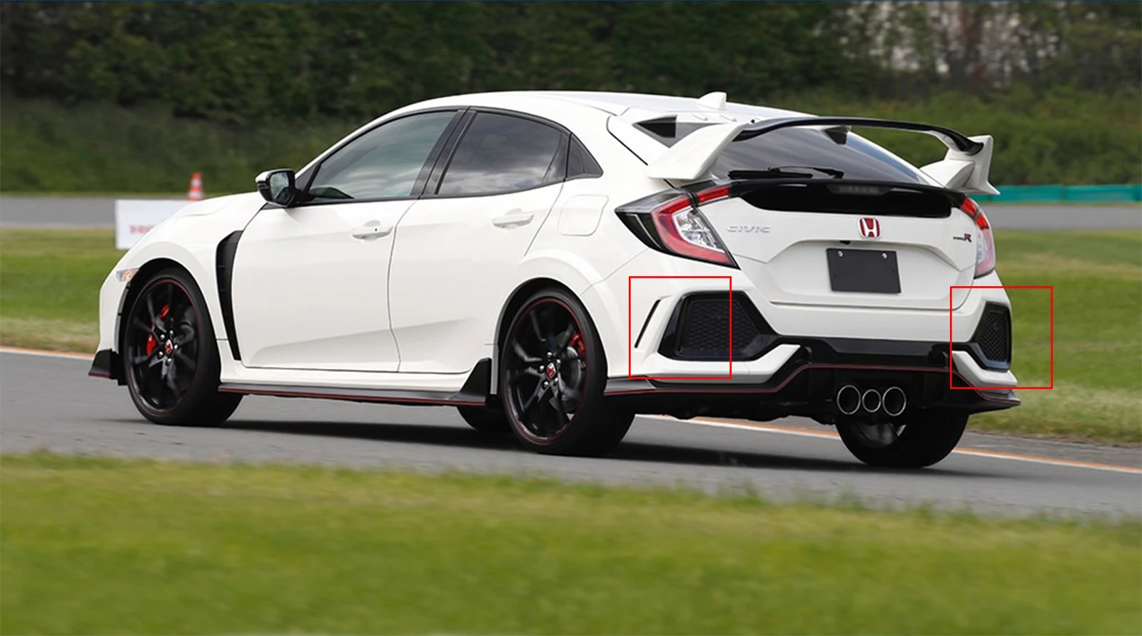 2x для Honda Civic X FC FK type R 5D хэтчбек+ отражатель заднего бампера без светильник