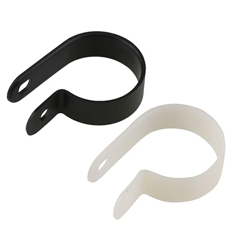 White Plastic Nylon P Clips/Clamps For Fixed Pipe Tube Wire Cable Hose Mounting