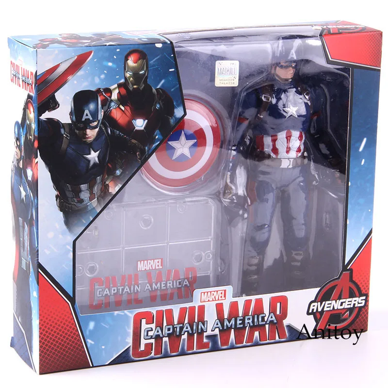 Фигурки Marvel, Капитан Америка 3, игрушки из серии «Civil War», Капитан Америка, ПВХ, Коллекционная модель, игрушки для мальчиков - Цвет: with box