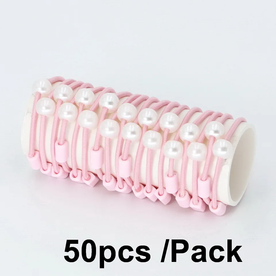 50pc Pink Isnice/головной убор диаметром 30 мм, Корейская резинка радужного цвета для волос, резинки для волос, маленькие милые аксессуары для волос, украшение для волос для девочек - Цвет: 50pc Pink