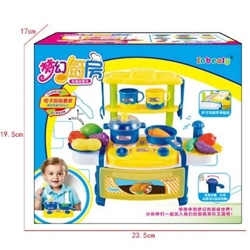 Children GIRL'S And BOY'S Play House Electric Water Toys Smart Kitchen Dining Table Set Sound And Light Educational DIY Model