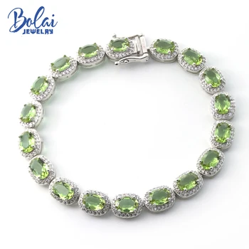 

Bolai elegant color change zultanit bracelet 925 sterling silver oval 7*5mm nano diaspore gemstone tennis bracelets for women