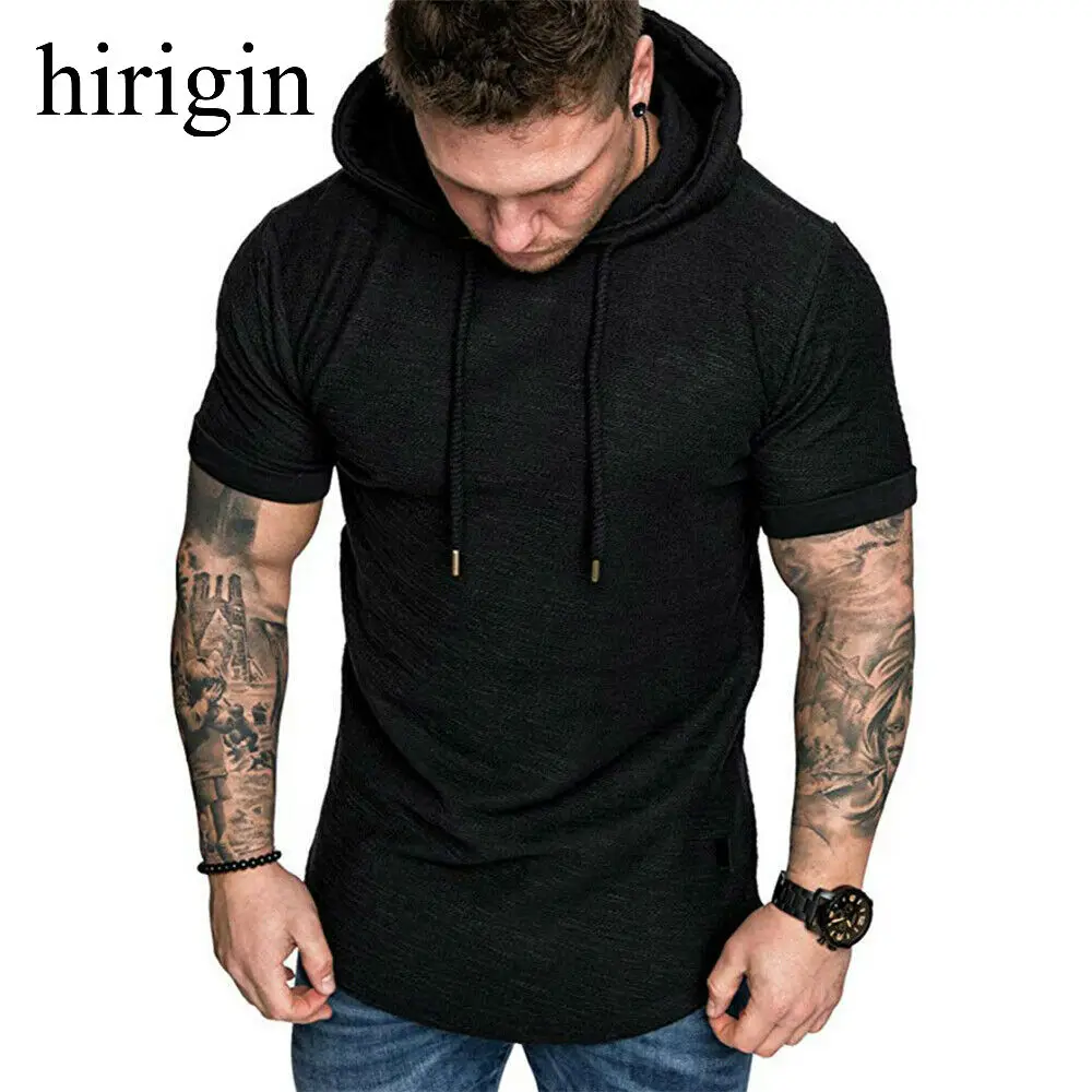 Толстовка hirigin мужская с коротким рукавом повседневная кофта топ для мальчиков