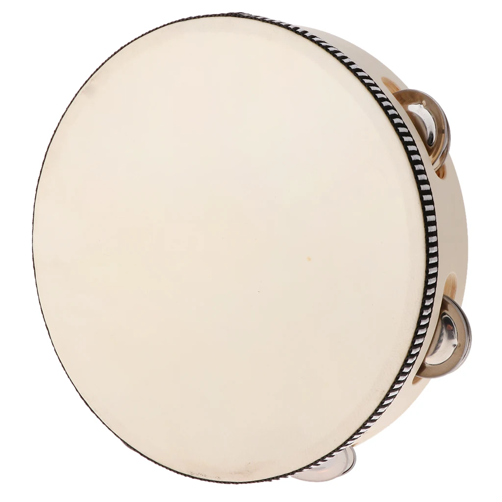 8inch Musical Tamborine Drum Round Percussion With Jingles For Party KTV