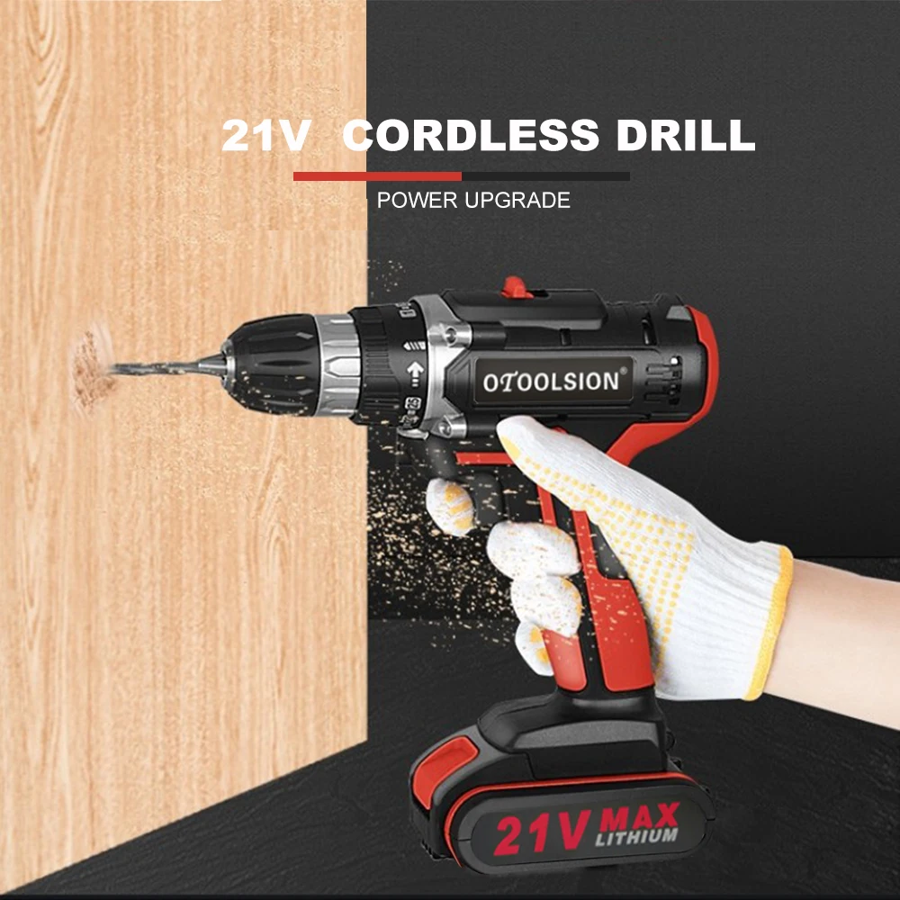 21V Variable Speed Electric Screwdriver Cordless Screwdriver Power Tools Drill Electric Screwdriver Drill With Drill Accessories (13)