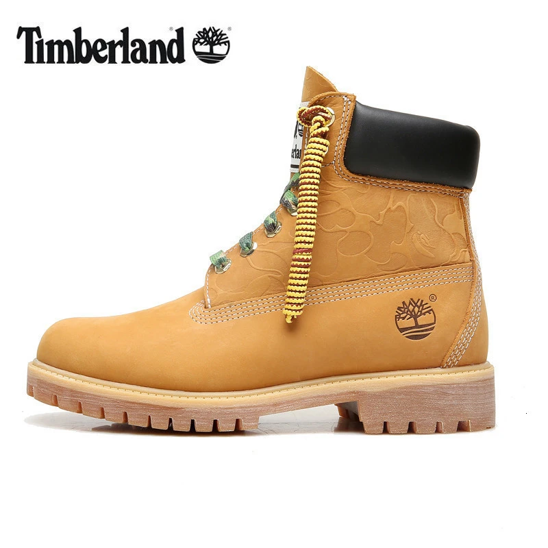 TIMBERLAND Botines impermeables para hombre, botines de piel de auténtica, duraderos, para color amarillo, A1R7Y|Zapatos de senderismo| - AliExpress