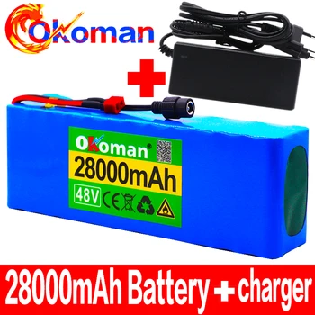 

48V 28Ah 1000watt 13S3P 18650 Battery Pack MH1 54.6v E-bike Electric bicycle battery Scooter with 25A discharge BMS with charger