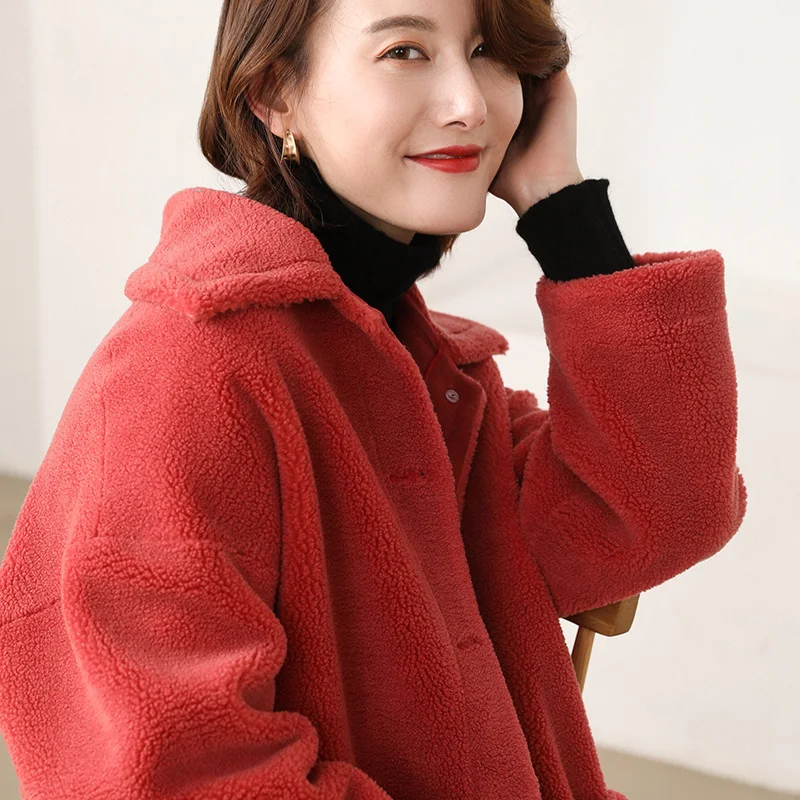 ALKMENE long fur one grain cashmere fur coat loose large size fashion thick warm female autumn and winter long coat