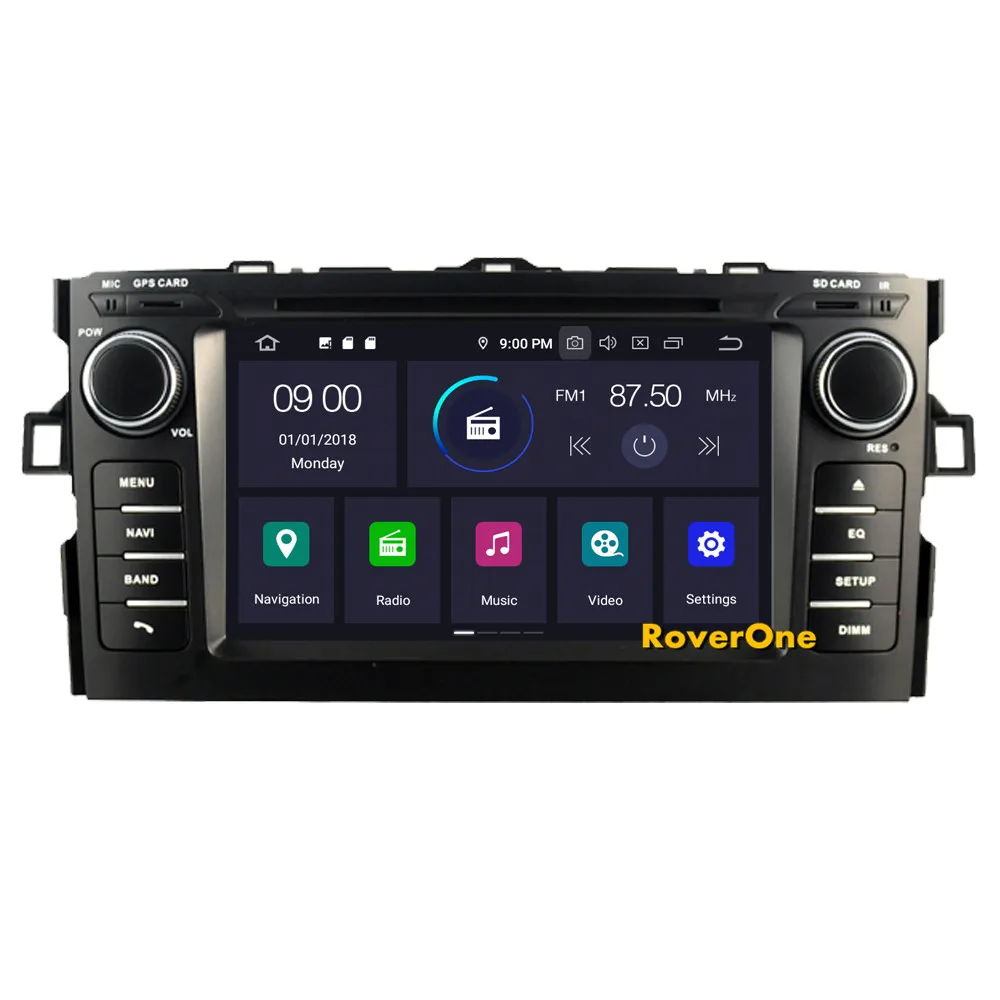 Perfect RoverOne Car Accessories For Toyota Auris 2008 - 2012 Android 9.0 4G+64G Auris DVD GPS Navigation Head Unit Radio Stereo 6