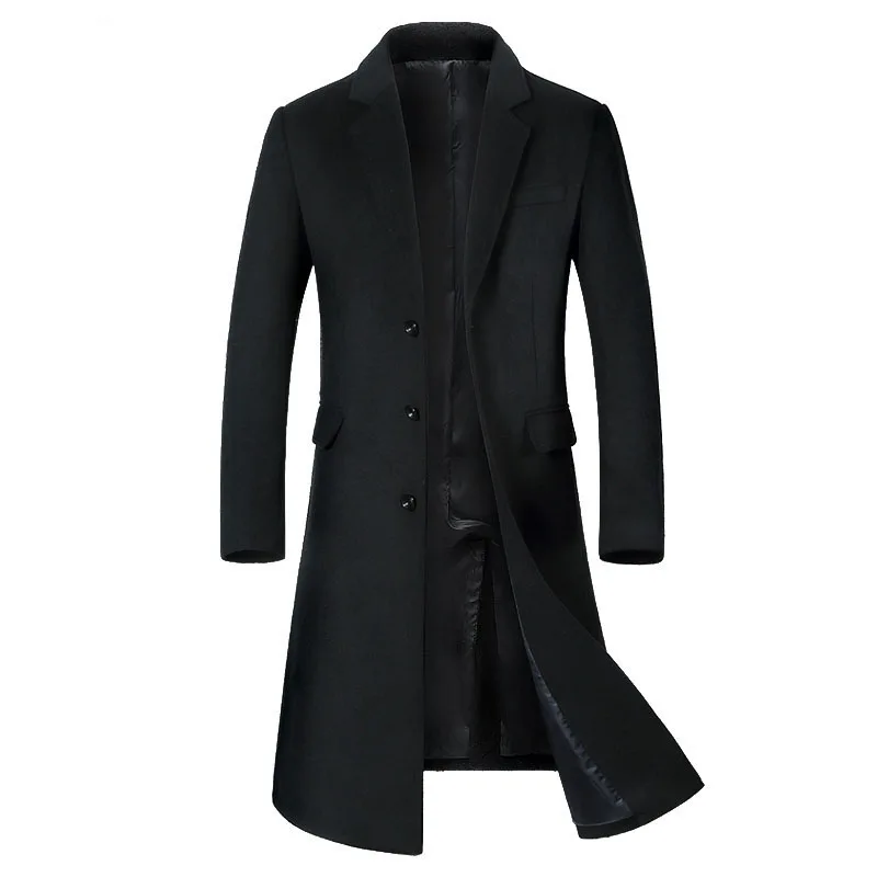 New Men's Long Woollen Overcoat 2020 Autumn Winter Male Business Casual Wool Long Pea Coat Men Brand Clothing AG1851 New Men's Long Woollen Overcoat 2020 Autumn Winter Male Business Casual Wool Long Pea Coat Men Brand Clothing AG1851