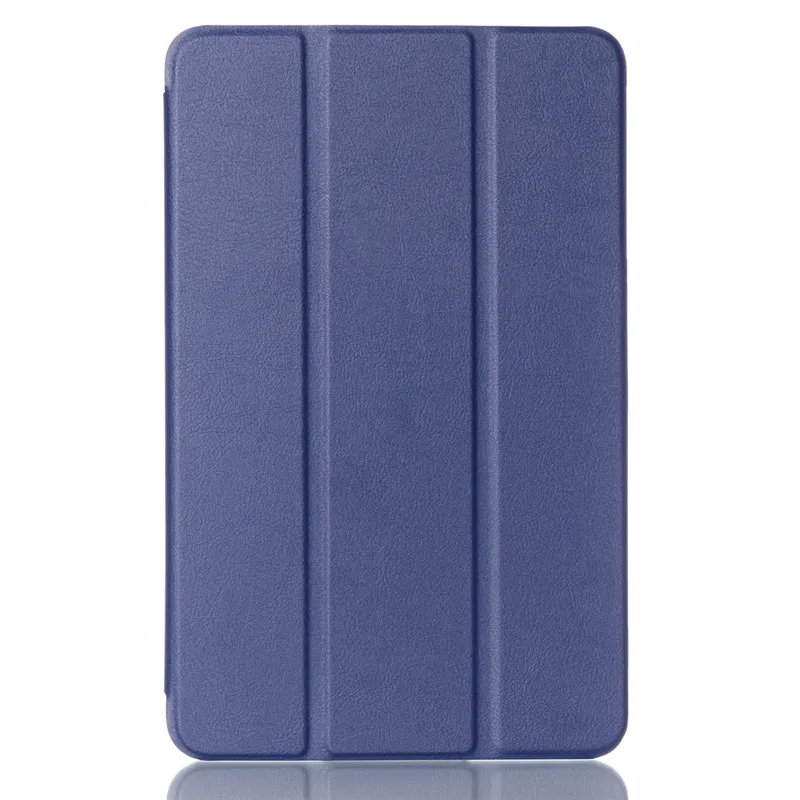 Новинка года, твердый кожаный чехол для samsung Galaxy Tab E 9,6 T560 T561, SM-T560, планшет, тонкая подставка, складной защитный Чехол+ пленка+ ручка - Цвет: Dark Blue
