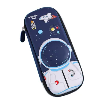 

Pencil Case Space Saving Home School Double Layer Waterproof 3D Design Anti Scratch Cartoon Astronaut Spaceman Large Capacity