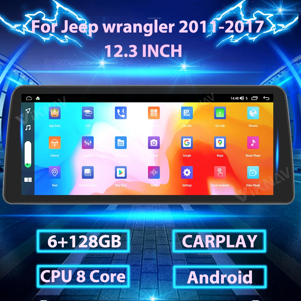 

12.3inch Android car radio With screen For Jeep Wrangler 2011-2017 auto audio receiver GPS multimedia DVD player 2din