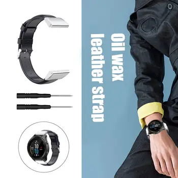 

Oil Wax Cowhide 22mm Watch Band Strap Wrist Bracelet Adjustable Simplicity Lightweight Comfortable for Garmin Fenix Forerunner
