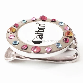 

Caiton golf ball marker with magnetic cap clips for golfer Lovely Rhinestone New ball mark
