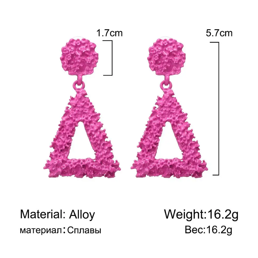 8 сезонов Гипербола панк висячие серьги из цинкового сплава серьги-гвоздики круглые геометрические треугольные Модные женские ювелирные изделия многоцветный 1 пара