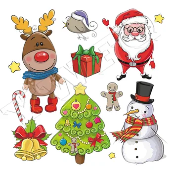 

Christmas Patches For Clothes Children Gift Iron On Heat Transfer Clothes Stickers Diy Accessory Fashion Stickers On Clothes