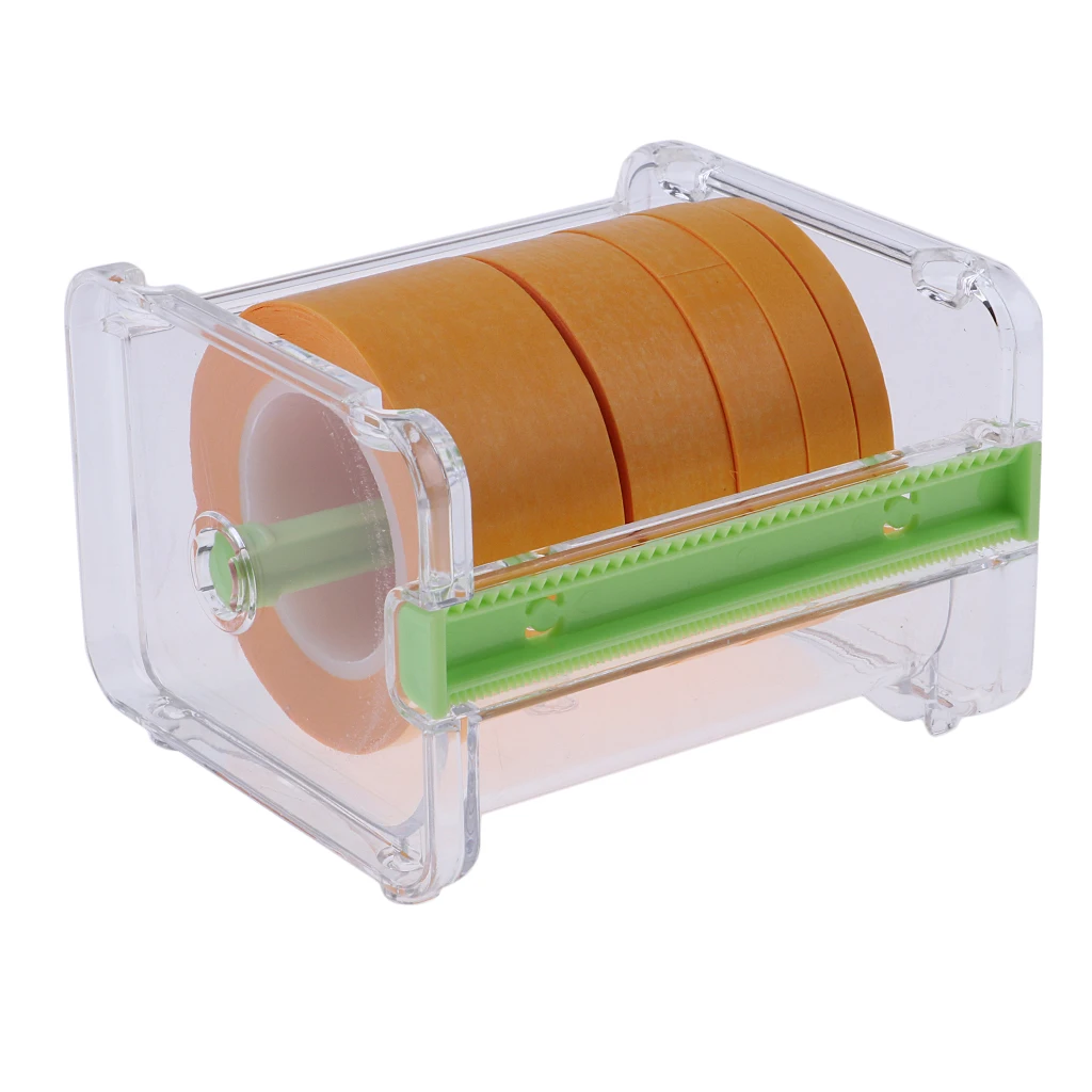 Set 1PC Desktop Adhesive Tape Dispenser Box +5Roll Hobby Model Masking Tapes