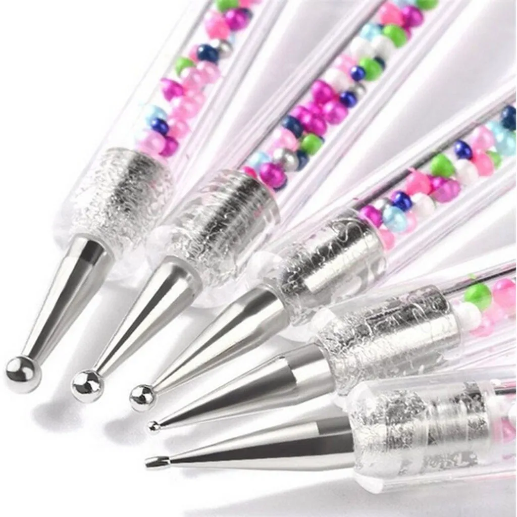 HAICAR 5 шт./компл. Nail Art Pen расставить Стразы выбора карандаш с двойной головкой акриловые нажмите с силой так, инструменты для маникюра, аксессуары для ногтей инструмент