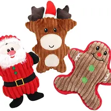 

3PCs Christmas Pet Plush Dog Squeaky Toys Chew Bite Novelty Plush Teaching Toy Soft Xmas Gift for Puppy Small Medium Dogs