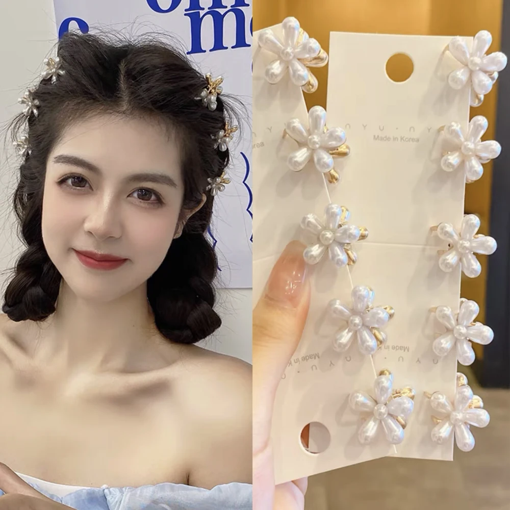 1Set Legierung Mini Perle Frauen luft Krallen Kleine Haar Krallen Kinder Süße Haarnadeln Haar Clips Mode Matte Stirnbänder Haar zubehör – Detail 7