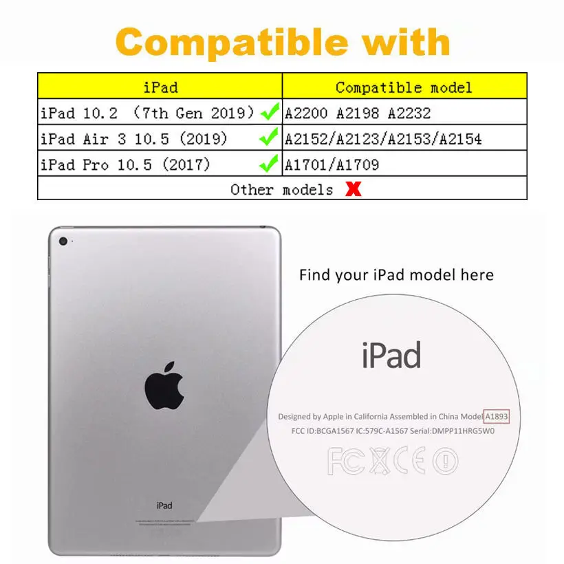 Чехол для планшета для iPad 10,2 7-го поколения, Чехол для iPad Pro 10,5 Air 3 Funda, Солнцезащитный чехол из искусственной кожи с тиснением+ подарок
