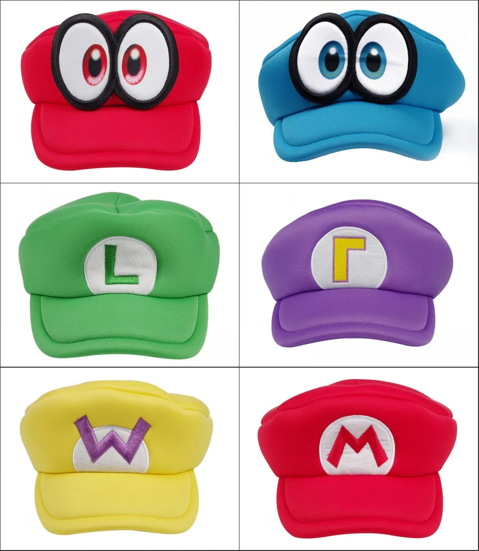 

Japan Anime Super Mario Luigi Bros Cappy Game Cosplay Hat Baseball Cap Peaked Cap Topee Sunhat Costumes Prop Halloween Xmas Gift