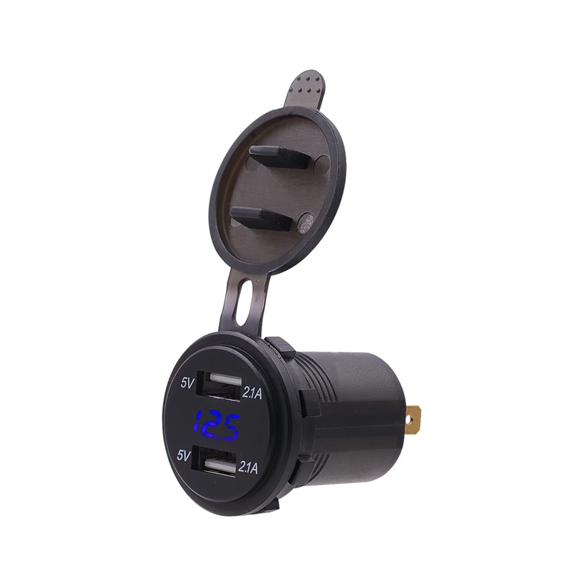 BL Мотоцикл автомобильное USB зарядное устройство разъем вольтметр прикуриватель автомобильный адаптер зарядного устройства с двойным USB напряжением - Название цвета: BL