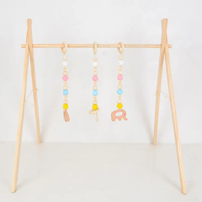 

Nordic Simple Wooden Fitness Rack Children Room Decorations Baby Play Gym Activity Pendants Hanging Bar Newborn Gifts