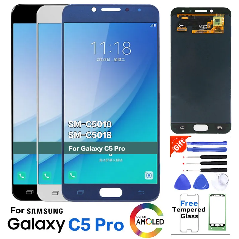 Original Service pack Quality LCD Display for SAMSUNG Galaxy C5 Pro C5010 Touch Screen Digitizer pro Pantalla | Мобильные телефоны