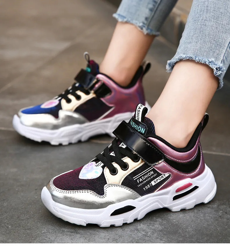 PINSEN 2019 Autumn Kids sneakers Girls Shoes Children's Sport Shoes Shining Light Casual Child Shoes For Girl chaussure enfant (16)